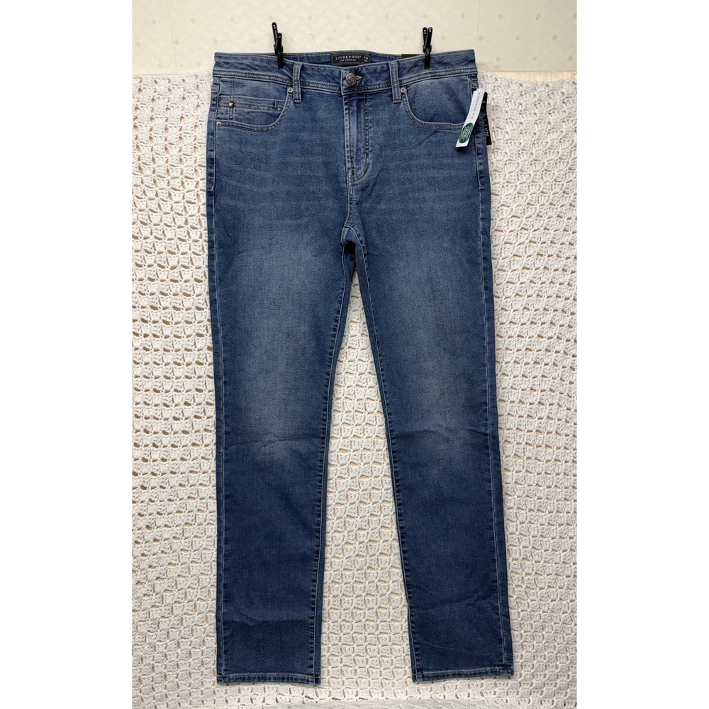 Liverpool Jeans Mens 35x30 Blue Denim Beyond Regent Relaxed Straight Leg NWT